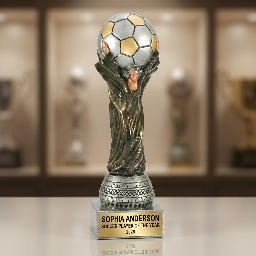 Soccer Award Trophy | Personalized | Custom Engraved | Soccer MVP | Golden Boot | Youth Soccer | Coach Gift | Team Award - View 1