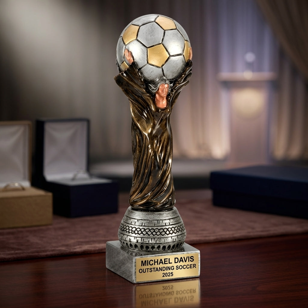 Soccer Award Trophy | Personalized | Custom Engraved | Soccer MVP | Golden Boot | Youth Soccer | Coach Gift | Team Award - View 2