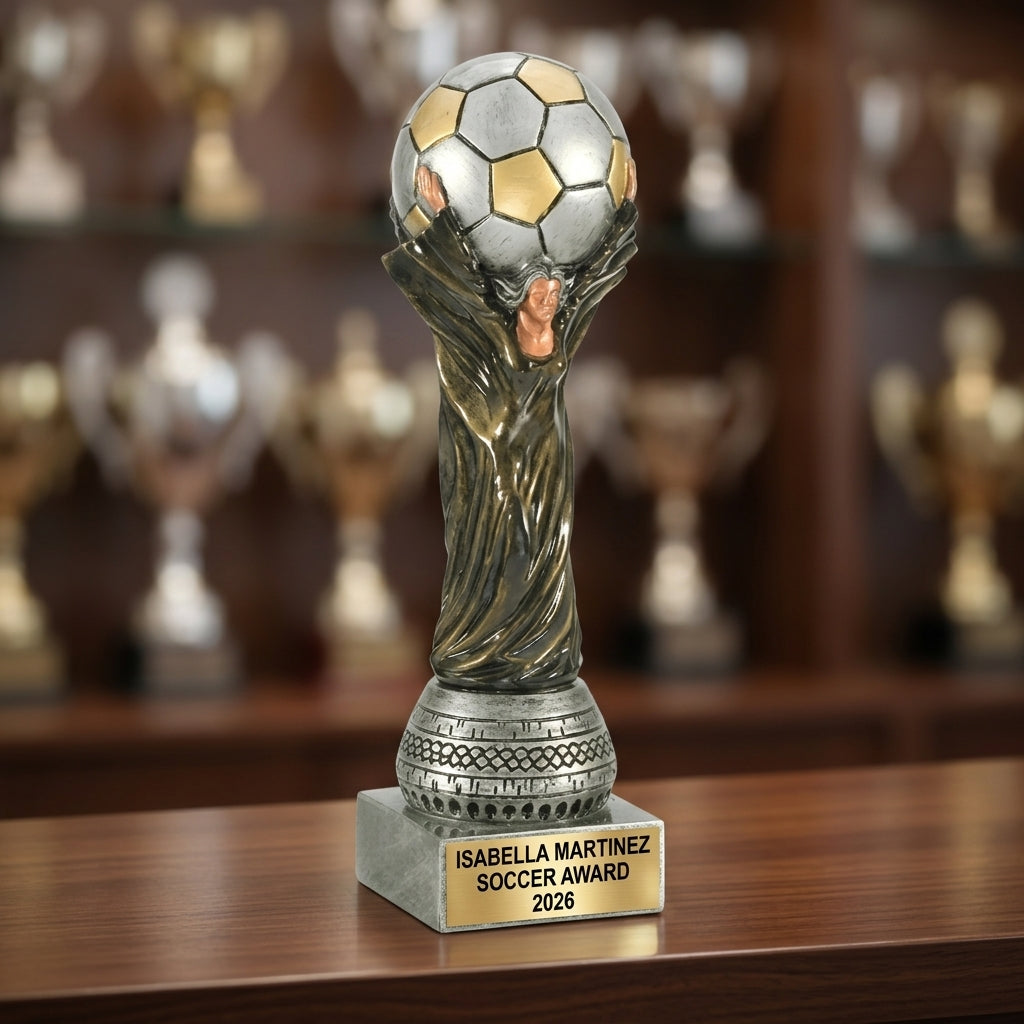 Soccer Award Trophy | Personalized | Custom Engraved | Soccer MVP | Golden Boot | Youth Soccer | Coach Gift | Team Award - View 4
