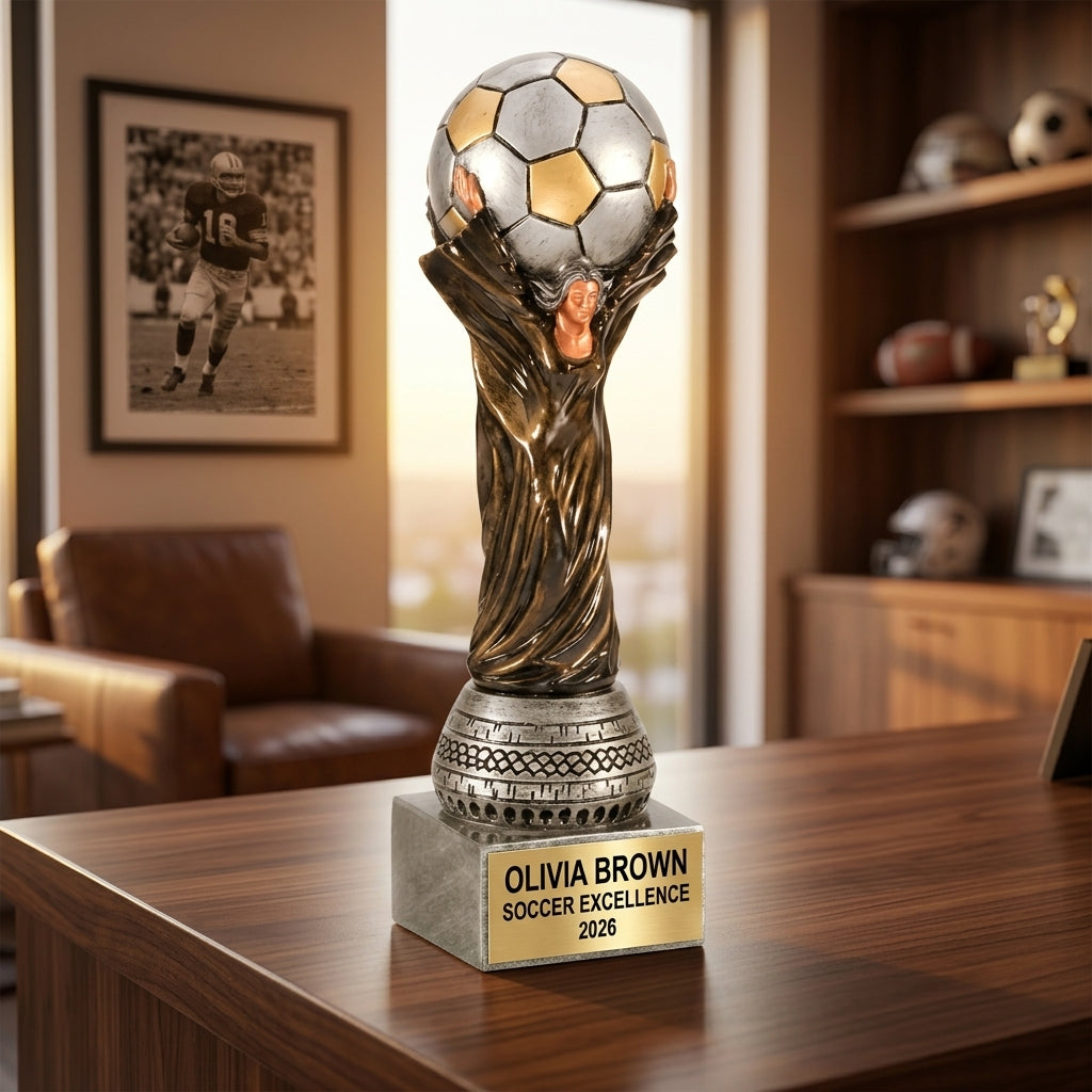 Soccer Award Trophy | Personalized | Custom Engraved | Soccer MVP | Golden Boot | Youth Soccer | Coach Gift | Team Award - View 5