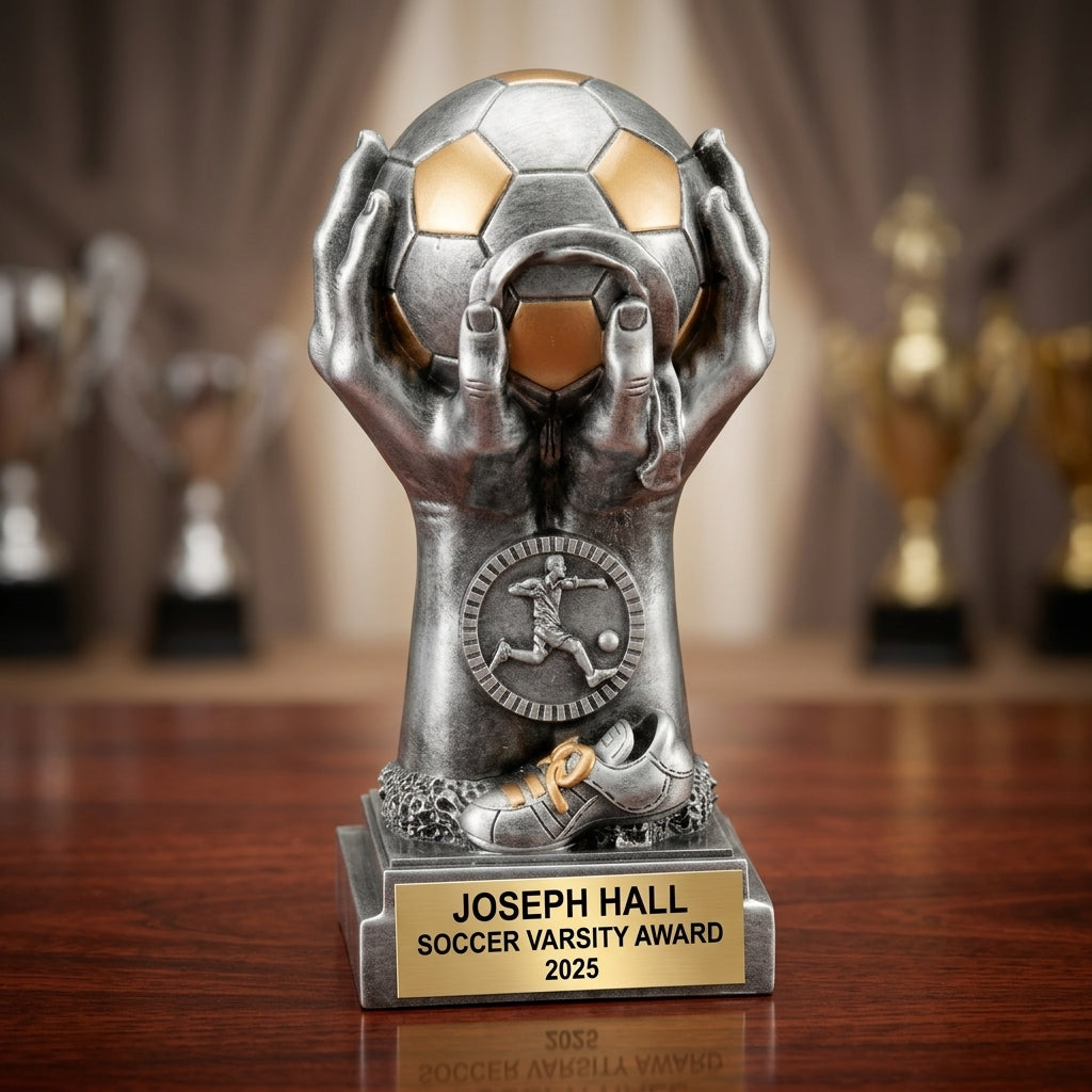 Soccer Trophy Award | Personalized | Custom Engraved | Soccer Gift | Team MVP | Soccer Awards | Youth Soccer | Golden Boot | Soccer Tournament - View 2