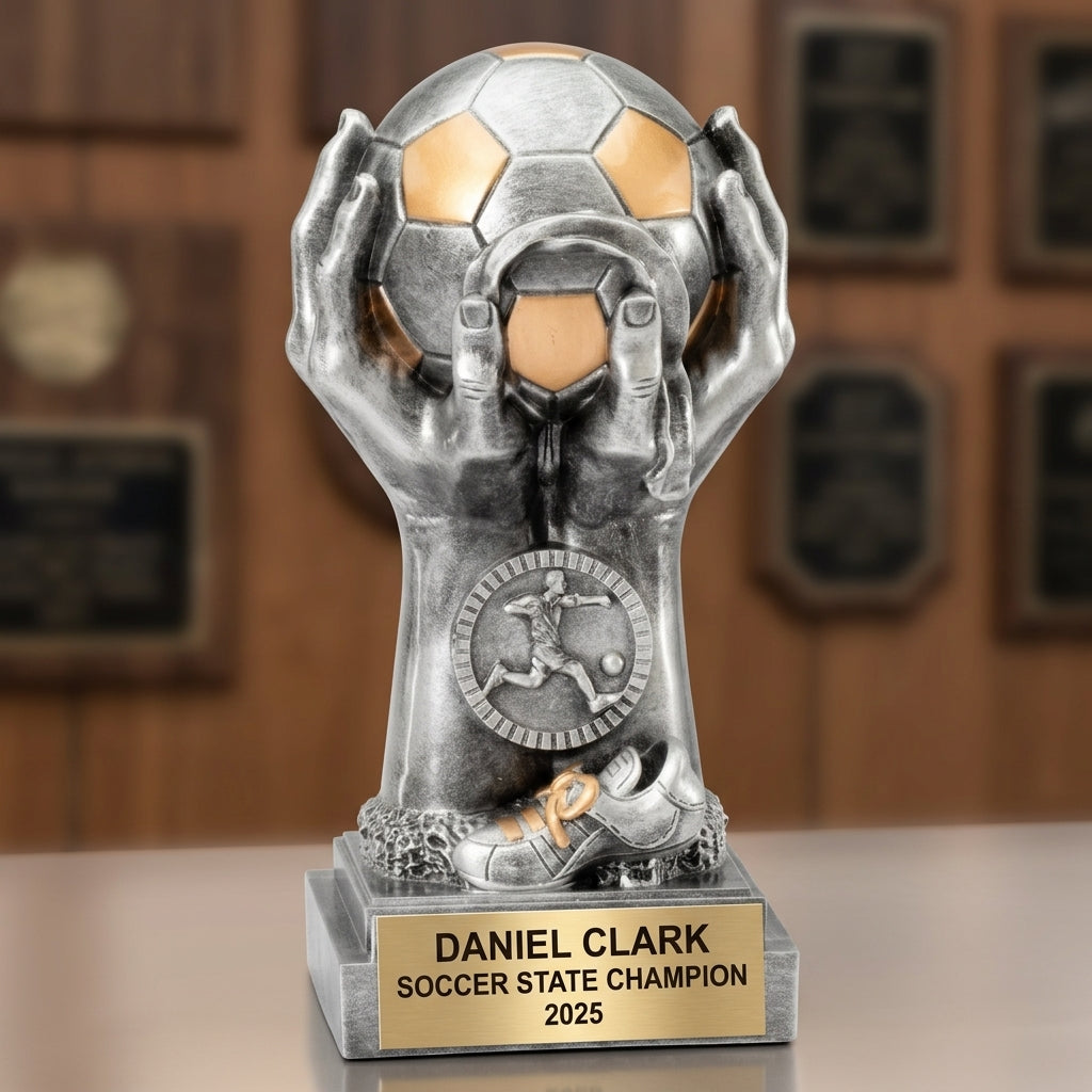 Soccer Trophy Award | Personalized | Custom Engraved | Soccer Gift | Team MVP | Soccer Awards | Youth Soccer | Golden Boot | Soccer Tournament - View 3