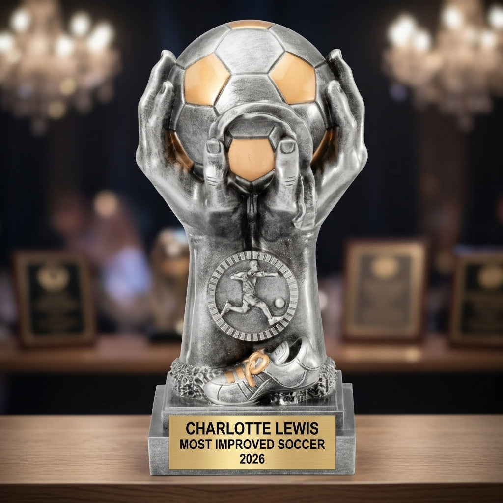 Soccer Trophy Award | Personalized | Custom Engraved | Soccer Gift | Team MVP | Soccer Awards | Youth Soccer | Golden Boot | Soccer Tournament - View 4