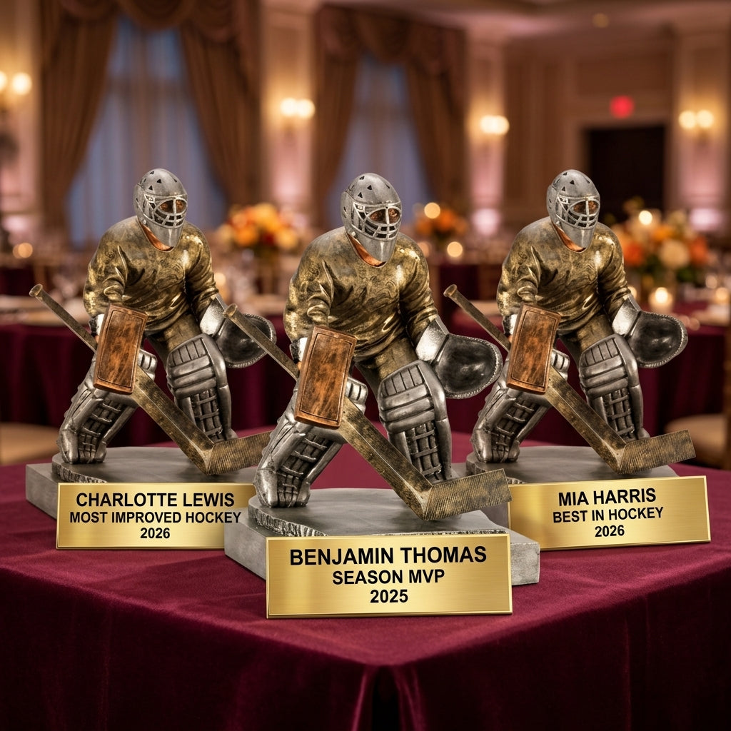 Hockey Award Trophy | Personalized Goalie | Custom Engraved | Hockey Gift | Team Award | Tournament Trophy - View 6