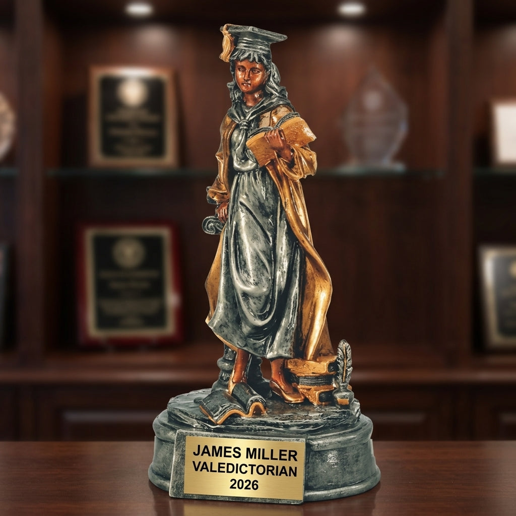 Graduation Award Trophy | Personalized Gift | Custom Engraved | Male Graduate | Class of 2024/2025 | Achievement Recognition - View 2