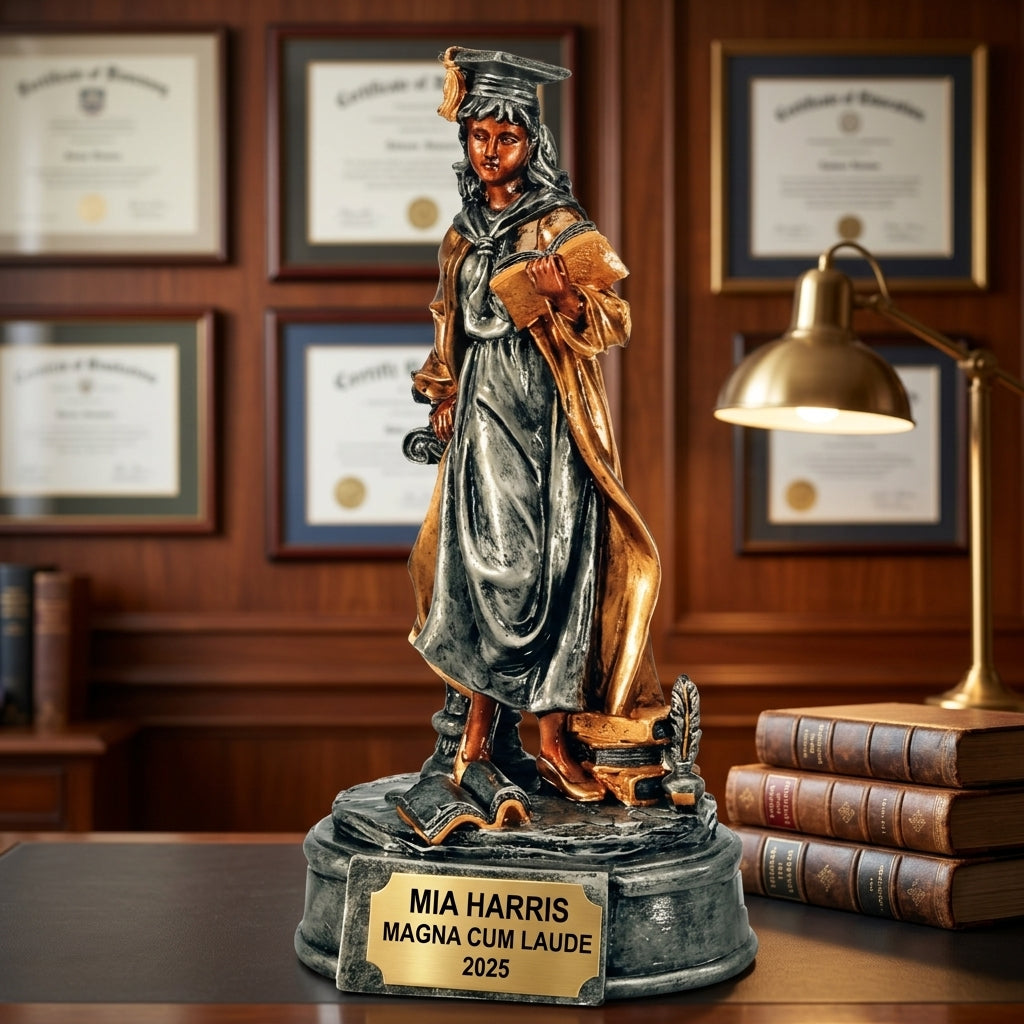 Graduation Award Trophy | Personalized Gift | Custom Engraved | Male Graduate | Class of 2024/2025 | Achievement Recognition - View 3