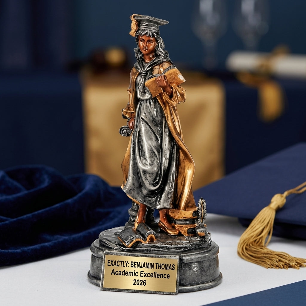 Graduation Award Trophy | Personalized Gift | Custom Engraved | Male Graduate | Class of 2024/2025 | Achievement Recognition - View 4