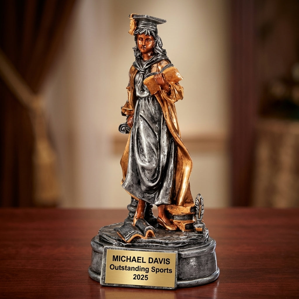 Sports Award Trophy | Personalized Graduate | Custom Engraved | Female Athlete | Team Gift | Wood Unlimited - View 2