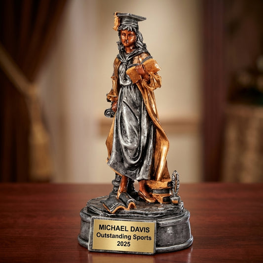 Sports Award Trophy | Personalized Graduate | Custom Engraved | Female Athlete | Team Gift | Wood Unlimited - View 2
