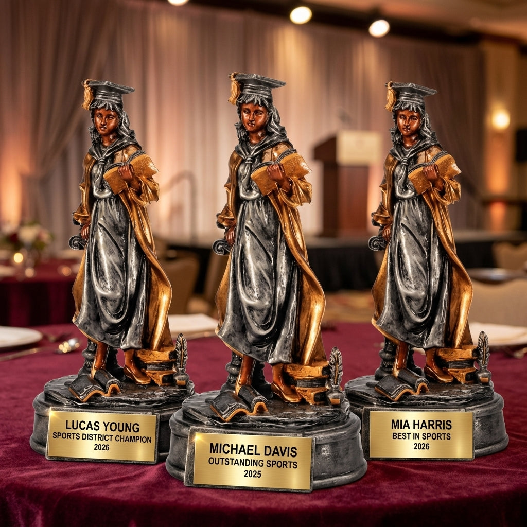 Sports Award Trophy | Personalized Graduate | Custom Engraved | Female Athlete | Team Gift | Wood Unlimited - View 6