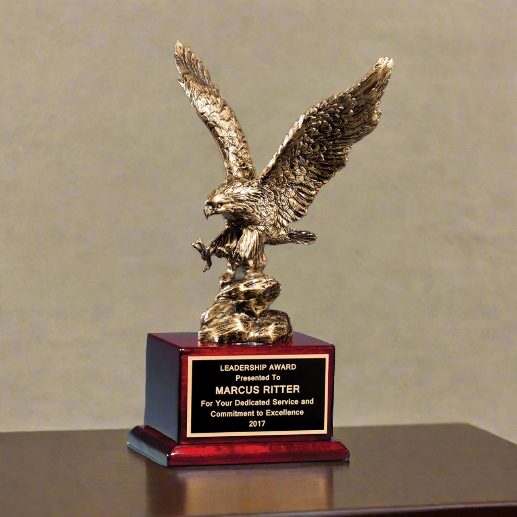 Military Appreciation Recognition Eagle Award, Antique Bronze Finished Eagle Trophy, Patriotic Award for Army, Navy, Air Force, Marines & Coast Guard