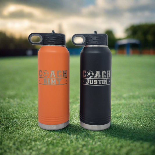 Personalized Soccer Water Bottles - Soccer Coach Gift, Soccer Coach Appreciation Gift Personalized Water Bottle