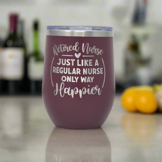 retirement gift for nurse, retired wine tumbler nurse gift