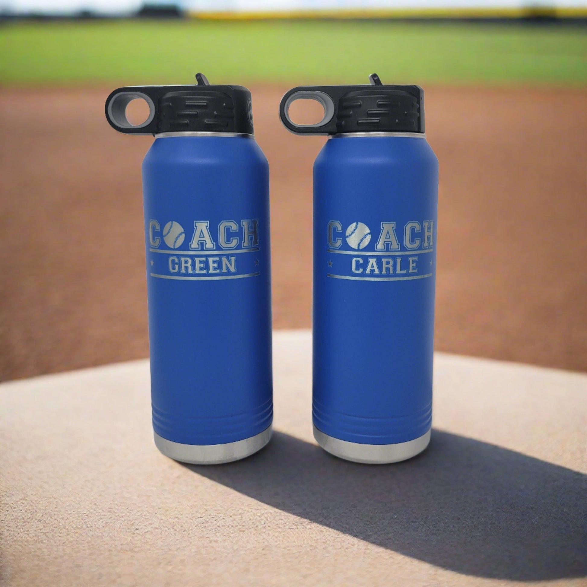 Personalized Baseball Water Bottles - Custom Engraved 32oz Stainless Steel Bottle for Baseball Players and Baseball Coache...