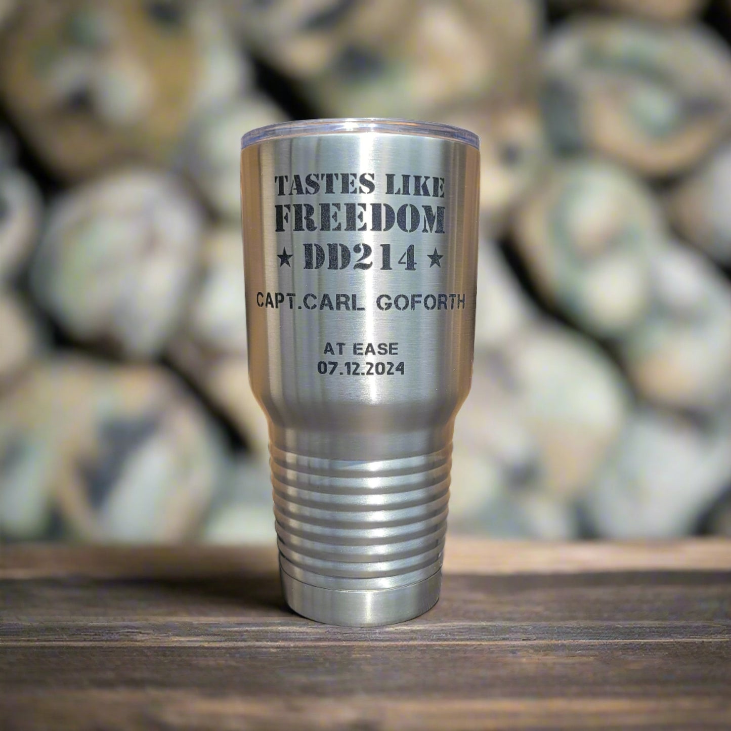 Personalized DD214 Military Retirement Gift - Personalized 30oz Insulated Drink Tumbler, Retirement Name Coffee Tumbler (C...