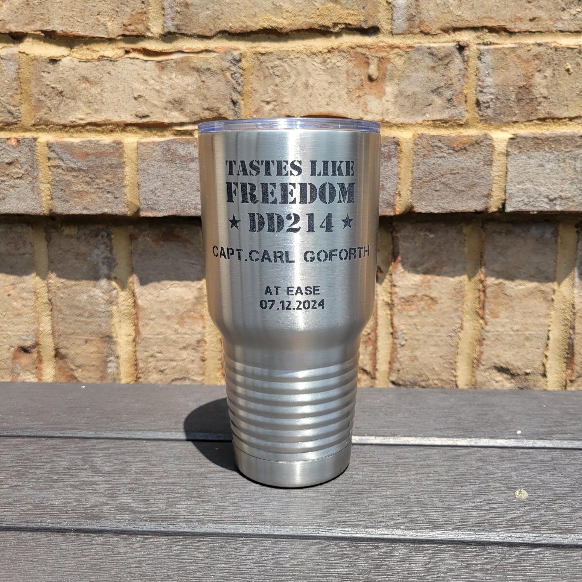 Personalized DD214 Military Retirement Gift - Personalized 30oz Insulated Drink Tumbler, Retirement Name Coffee Tumbler (C...