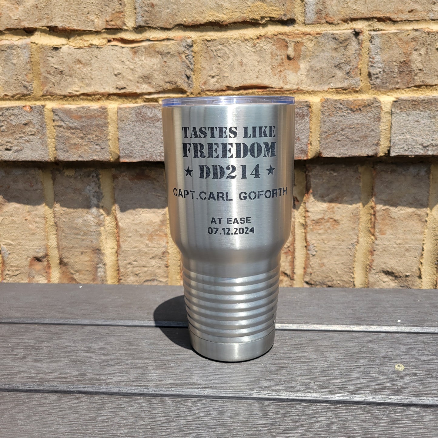Personalized DD214 Military Retirement Gift - Personalized 30oz Insulated Drink Tumbler, Retirement Name Coffee Tumbler (C...