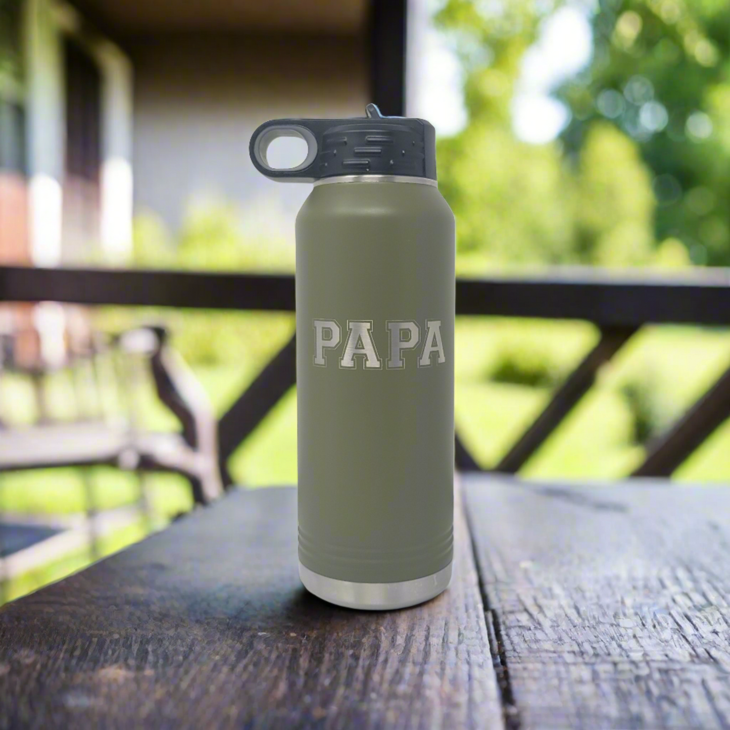 Papa Water Bottle, Gift for Papa, 32oz Insulated Water Bottle Engraved