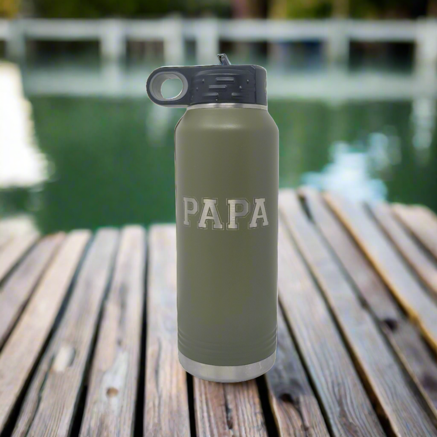 Papa Water Bottle, Gift for Papa, 32oz Insulated Water Bottle Engraved
