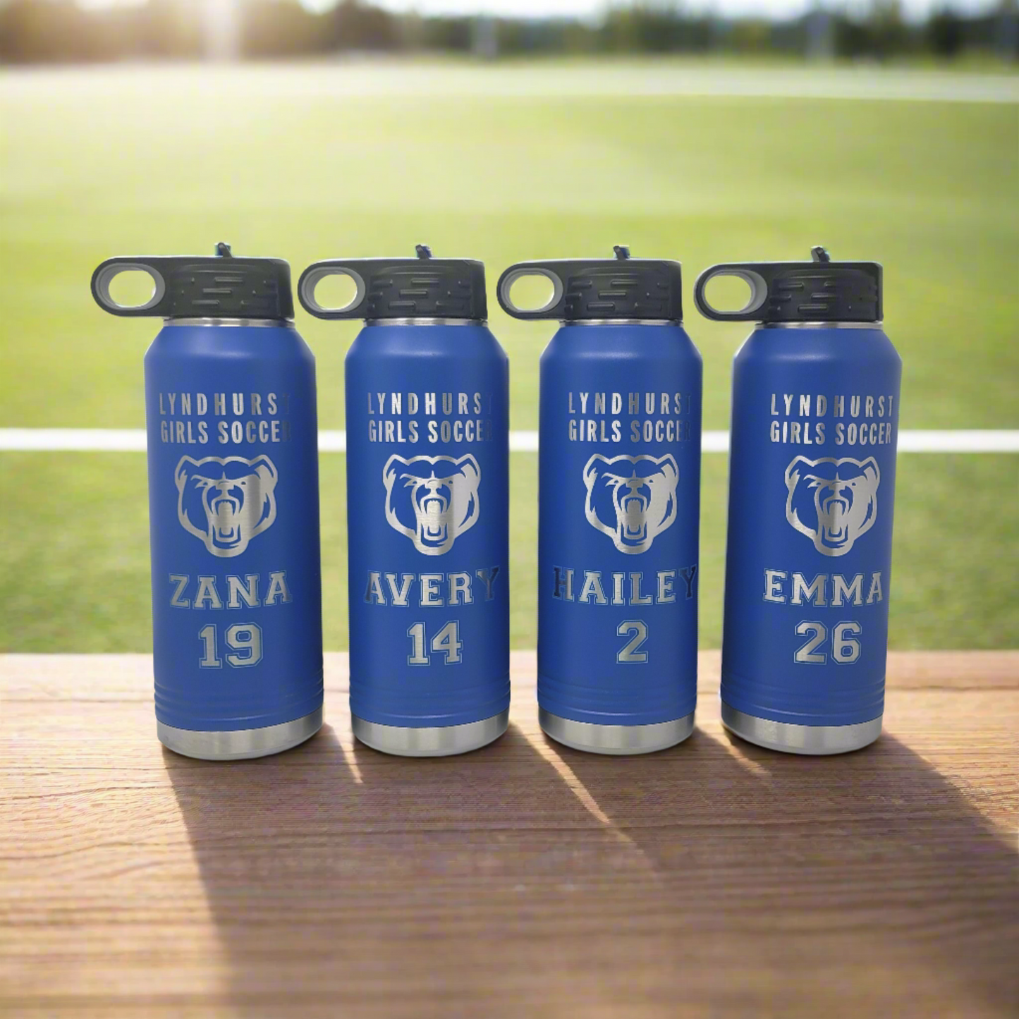 Personalized Soccer Team Water Bottles   Bulk Qty Water Bottles for Soccer Teams