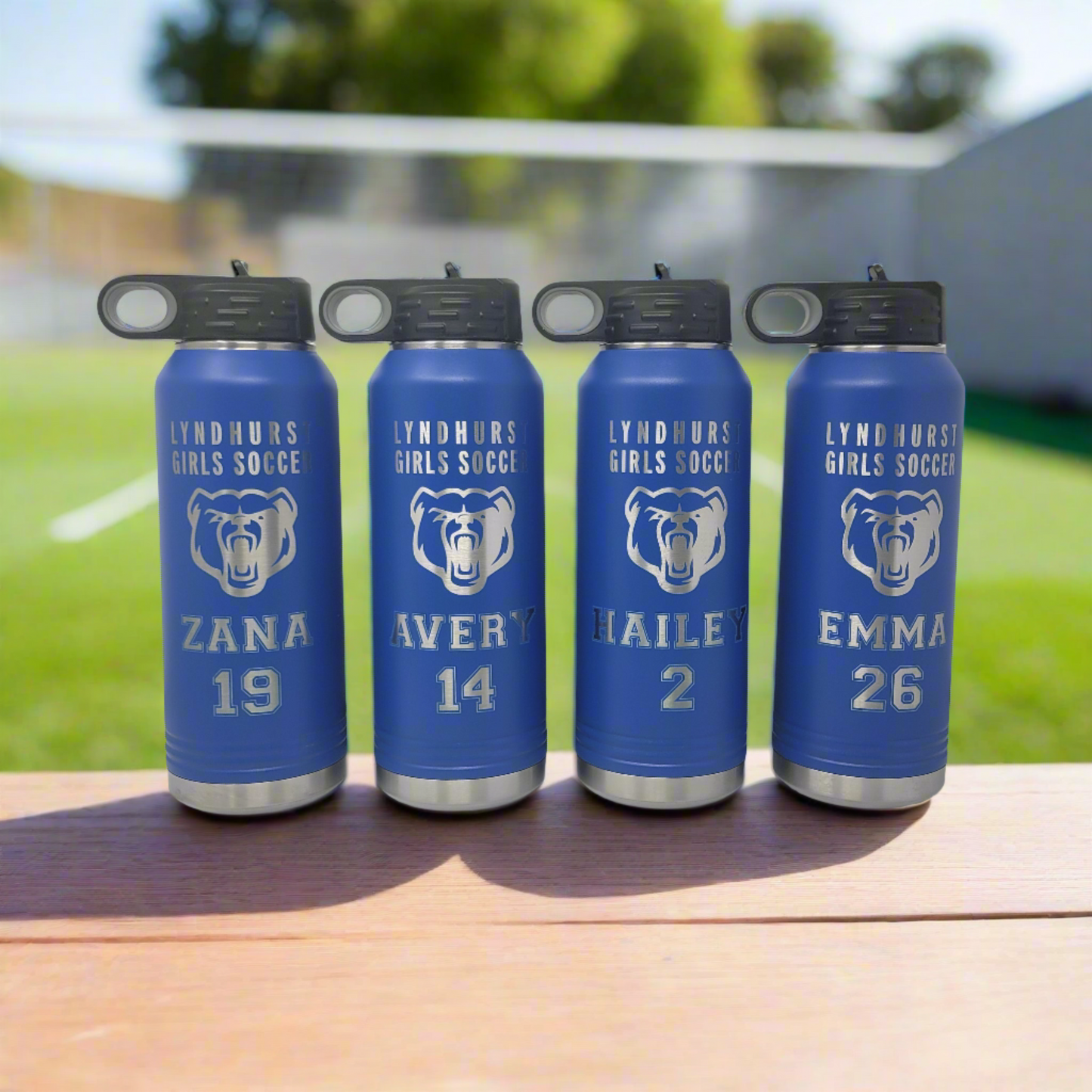 Personalized Soccer Team Water Bottles   Bulk Qty Water Bottles for Soccer Teams