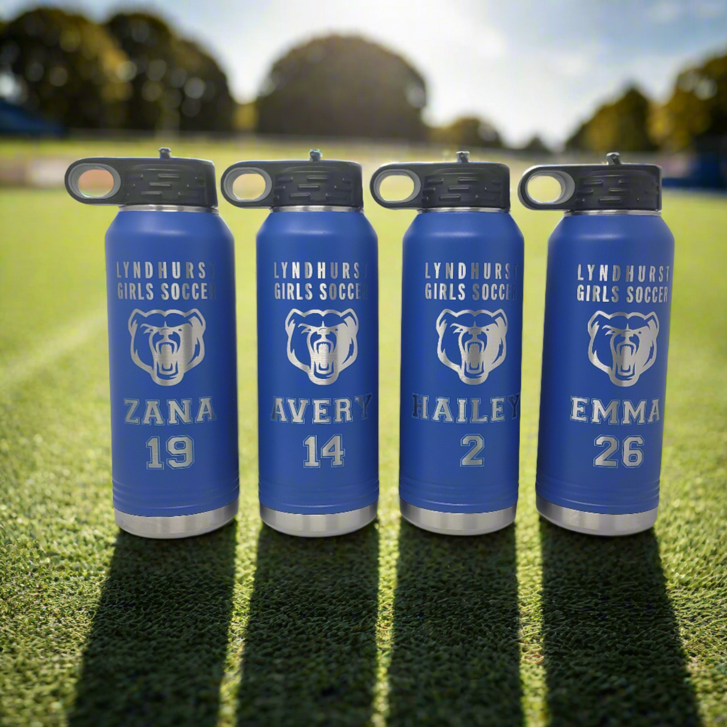 Personalized Soccer Team Water Bottles   Bulk Qty Water Bottles for Soccer Teams