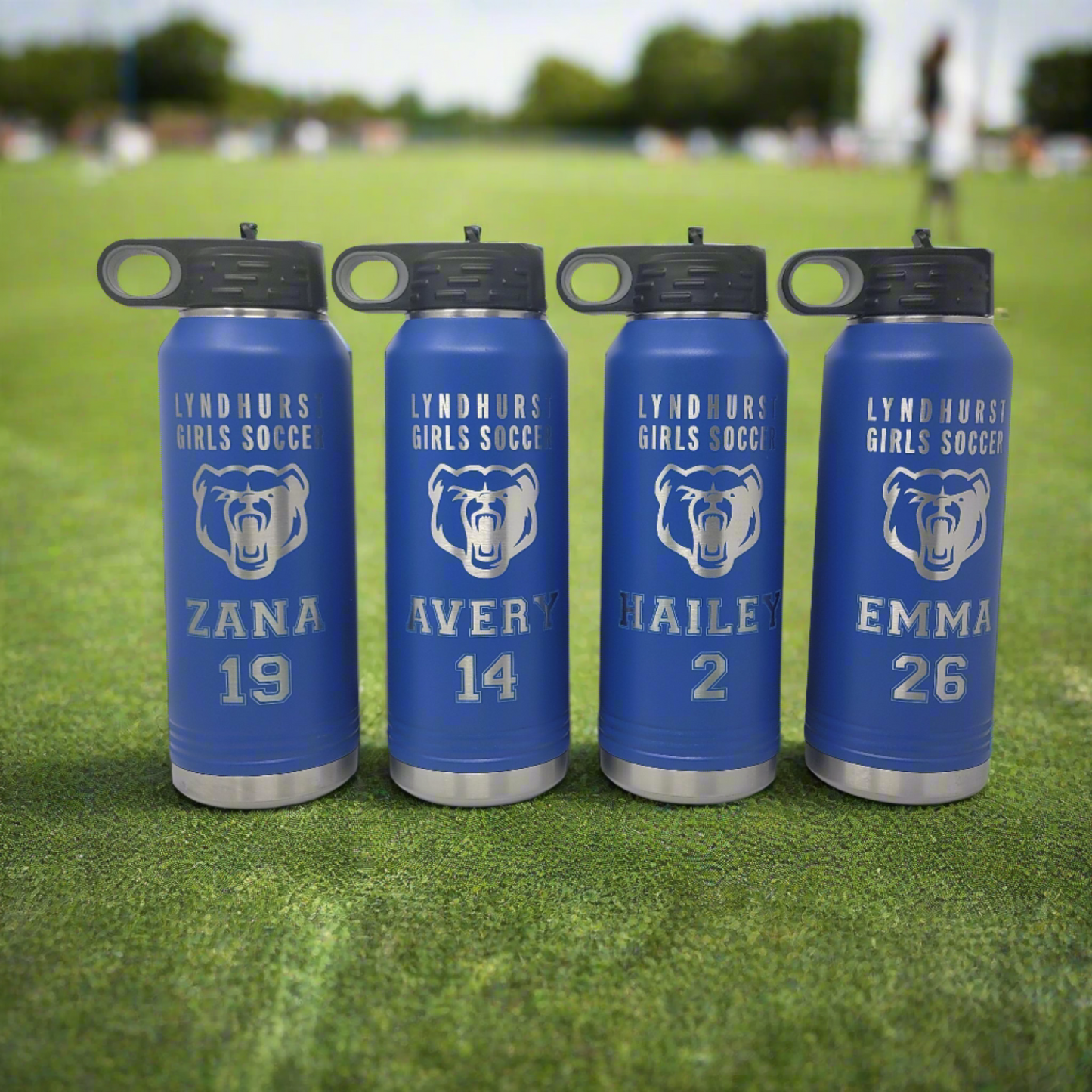 Personalized Soccer Team Water Bottles   Bulk Qty Water Bottles for Soccer Teams