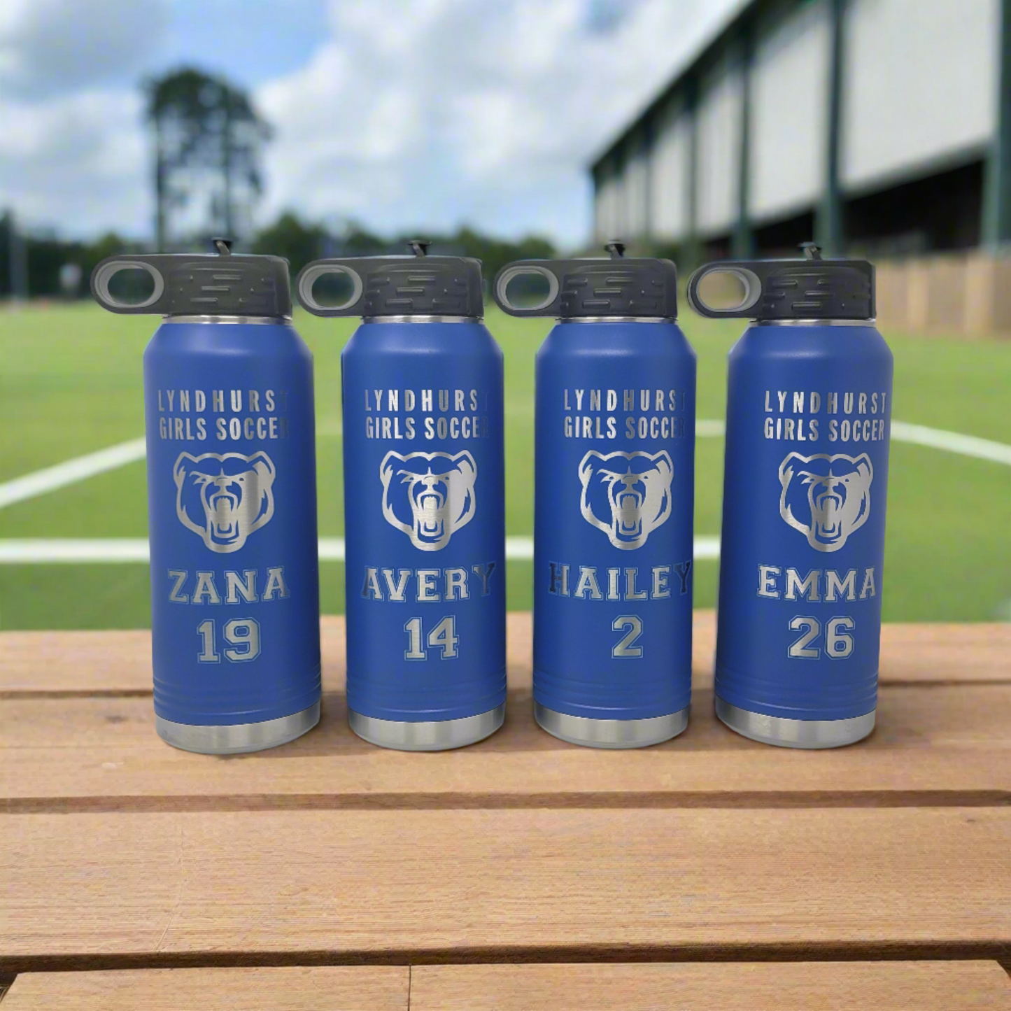 Personalized Soccer Team Water Bottles   Bulk Qty Water Bottles for Soccer Teams