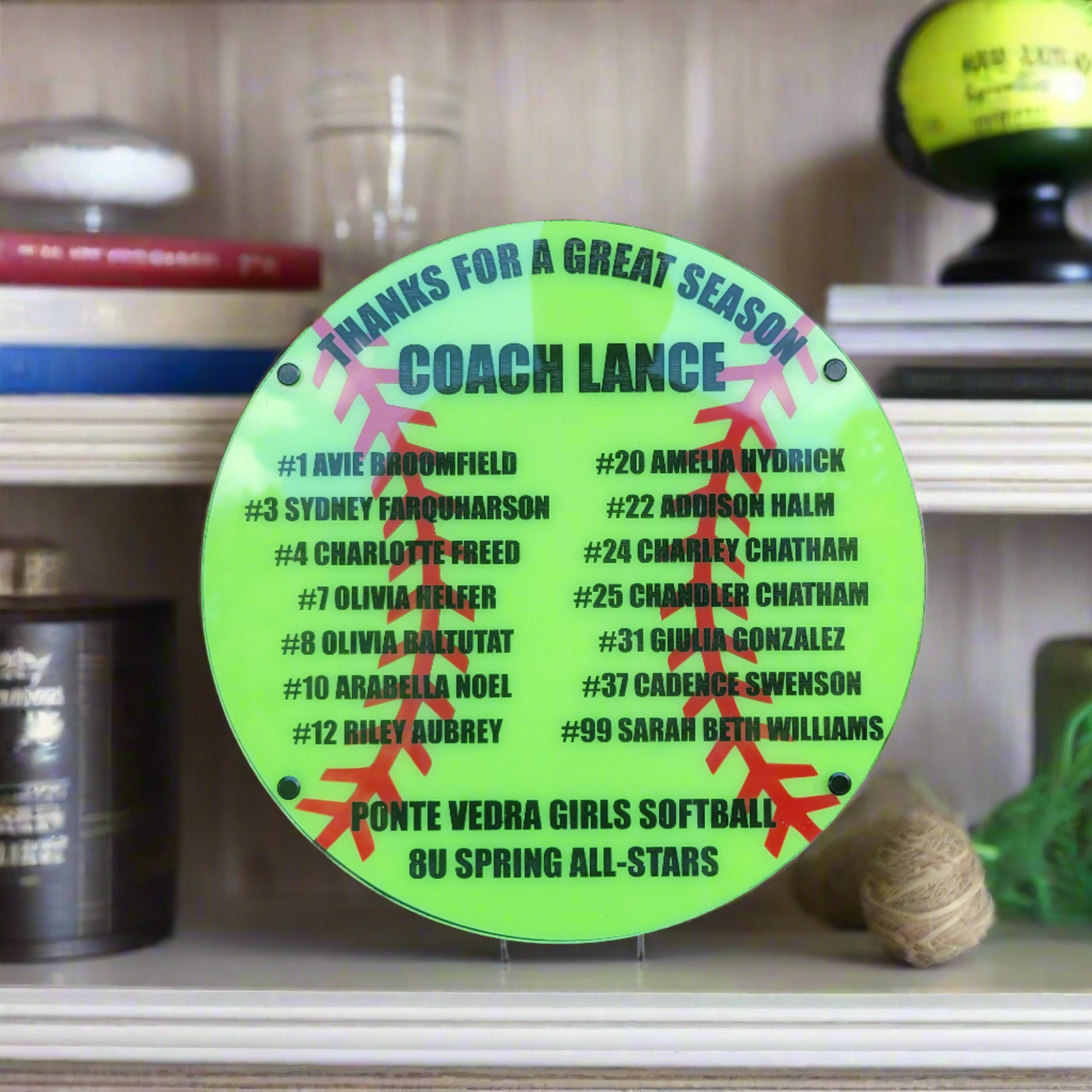 Softball Coach Plaque - Personalized Softball Coach Appreciation Gift, End of Season Gift for Softball Coach - Main produc...