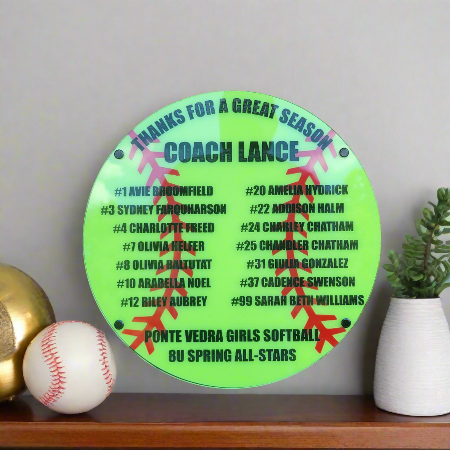 Softball Coach Plaque - Personalized Softball Coach Appreciation Gift, End of Season Gift for Softball Coach - Image 2 of 20