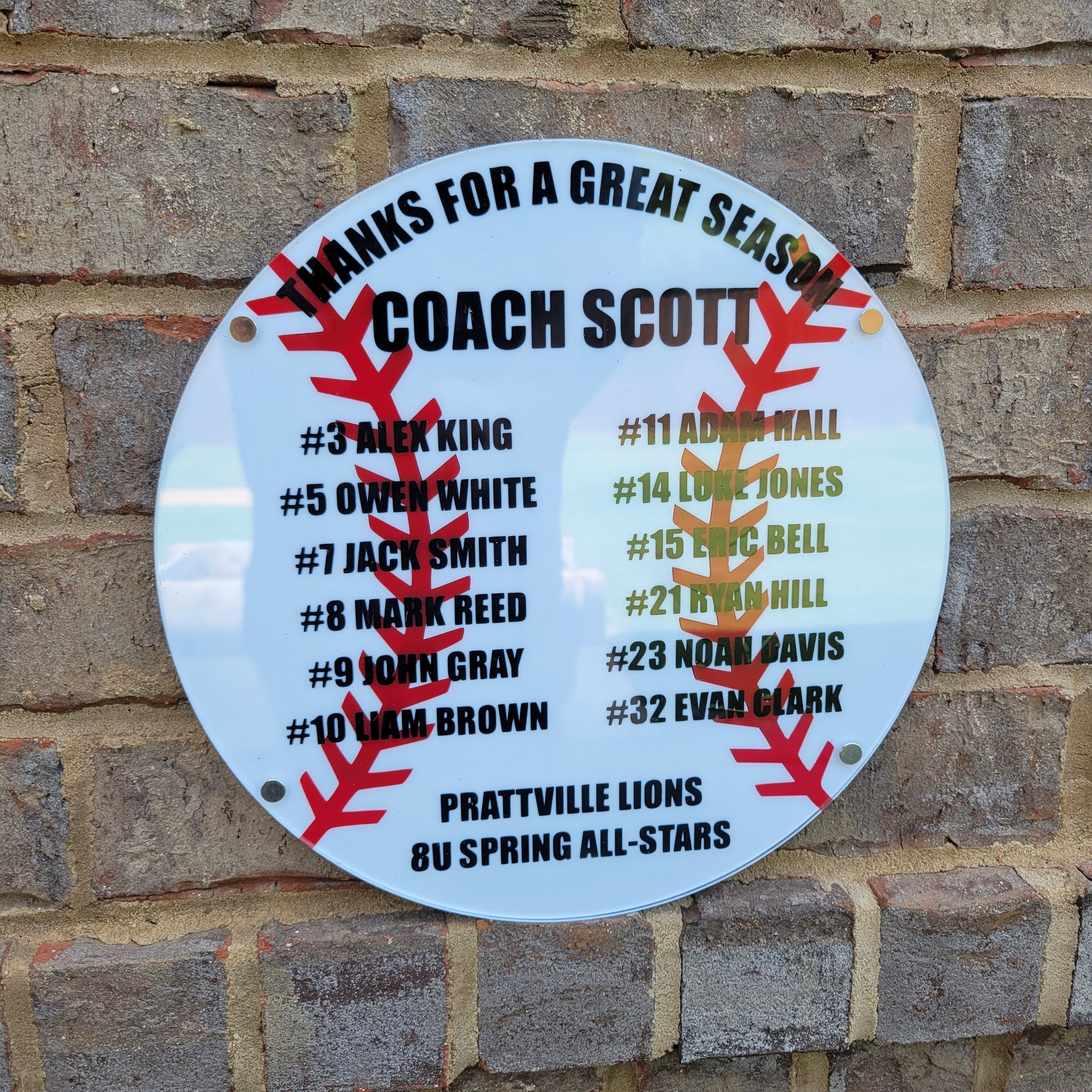Baseball Coach Plaque - Personalized Baseball Coach Appreciation Gift, End of Season Gift for Baseball Coach - Main produc...