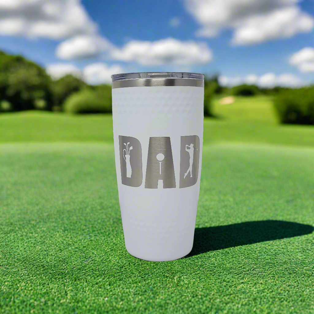 Golf Dad tumbler gift for dad, Golf dimple textured tumbler for dad, dad coffee mug