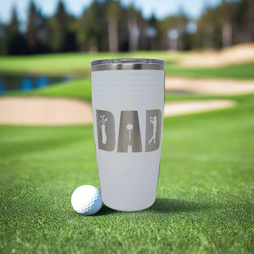 Golf Dad tumbler gift for dad, Golf dimple textured tumbler for dad, dad coffee mug