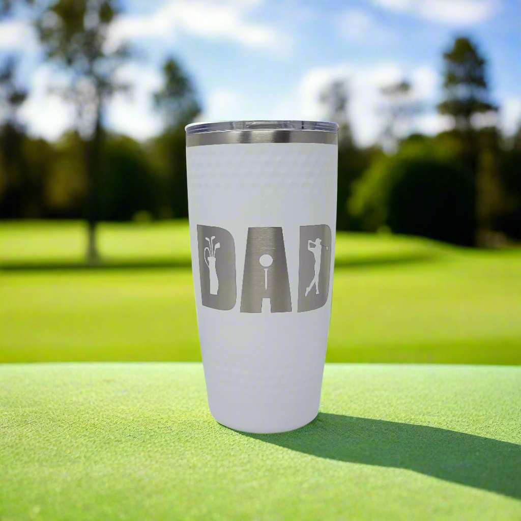 Golf Dad tumbler gift for dad, Golf dimple textured tumbler for dad, dad coffee mug