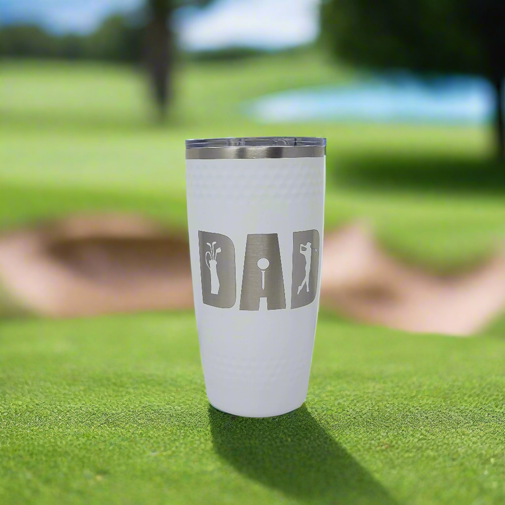 Golf Dad tumbler gift for dad, Golf dimple textured tumbler for dad, dad coffee mug