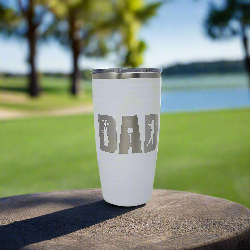 Golf Dad tumbler gift for dad, Golf dimple textured tumbler for dad, dad coffee mug