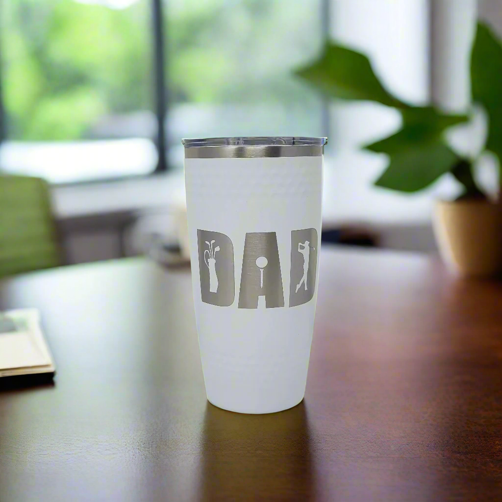 Golf Dad tumbler gift for dad, Golf dimple textured tumbler for dad, dad coffee mug