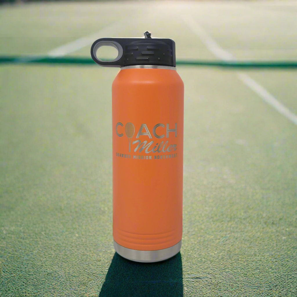 Tennis Coach Gift, Personalized Water Bottle for Tennis Coach, Christmas Gift for Tennis Coach, Tennis Coach Personalized Gift!