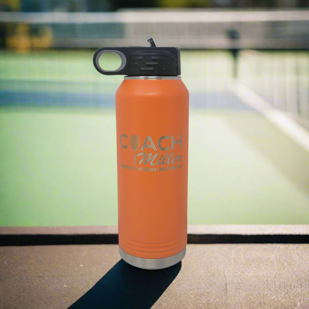 Tennis Coach Gift, Personalized Water Bottle for Tennis Coach, Christmas Gift for Tennis Coach, Tennis Coach Personalized Gift!