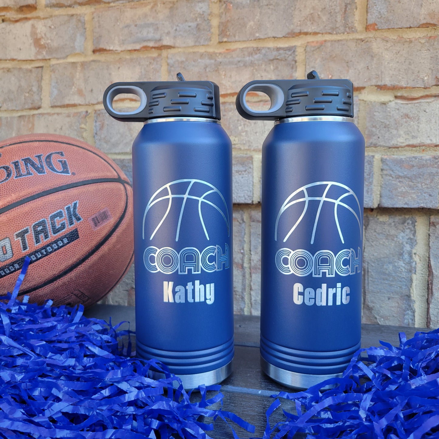 32oz basketball coach water bottle, coach water bottle gift for basketball coach, engraved, personalized water bottle for basketball coach, coach appreciation gift for basketball coach