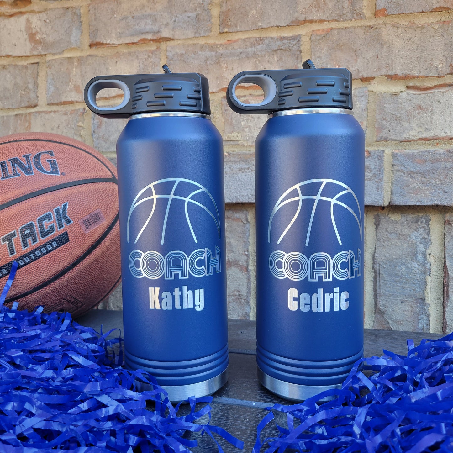 32oz basketball coach water bottle, coach water bottle gift for basketball coach, engraved, personalized water bottle for basketball coach, coach appreciation gift for basketball coach