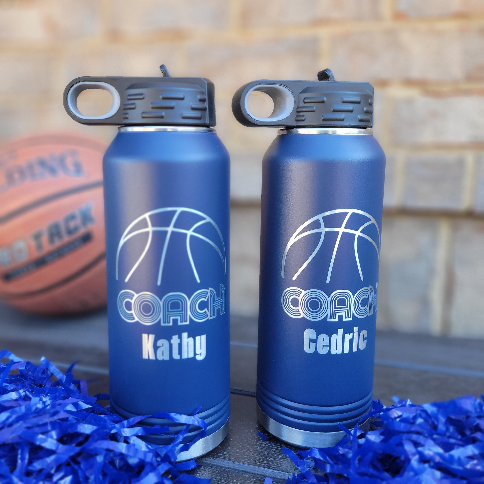 32oz basketball coach water bottle, coach water bottle gift for basketball coach, engraved, personalized water bottle for basketball coach, coach appreciation gift for basketball coach