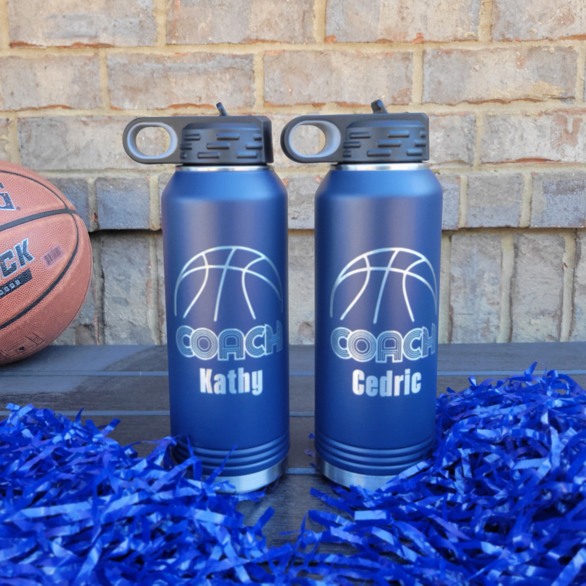 32oz basketball coach water bottle, coach water bottle gift for basketball coach, engraved, personalized water bottle for basketball coach, coach appreciation gift for basketball coach