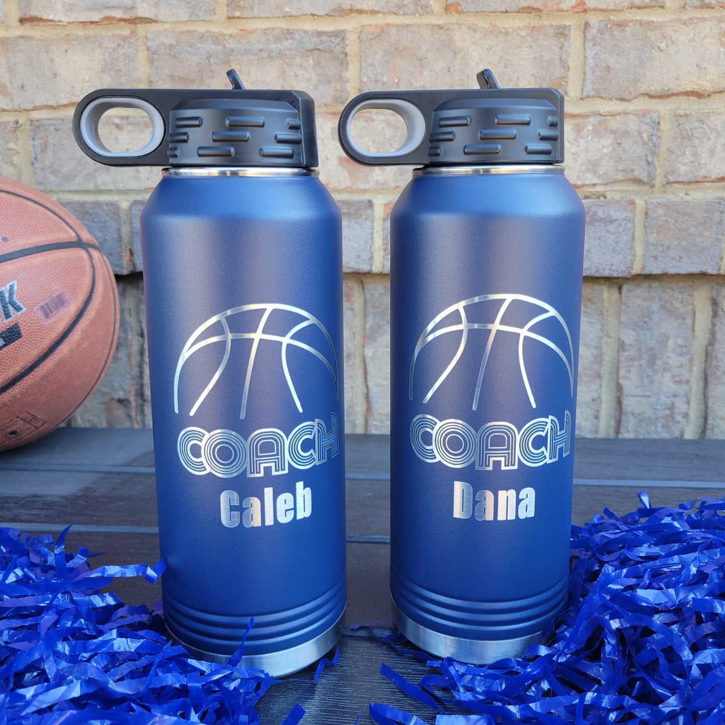 32oz basketball coach water bottle, coach water bottle gift for basketball coach, engraved, personalized water bottle for basketball coach, coach appreciation gift for basketball coach