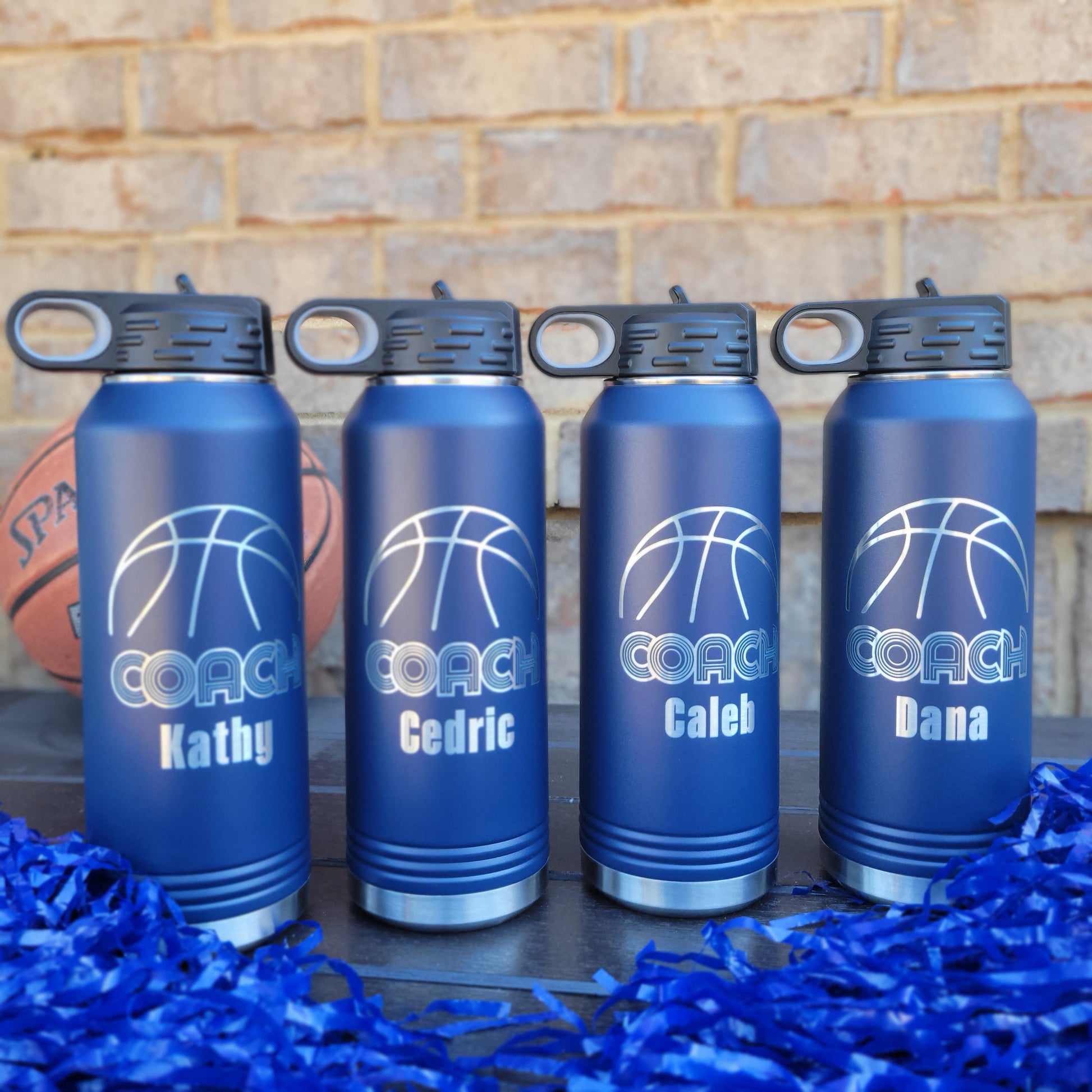 32oz basketball coach water bottle, coach water bottle gift for basketball coach, engraved, personalized water bottle for basketball coach, coach appreciation gift for basketball coach