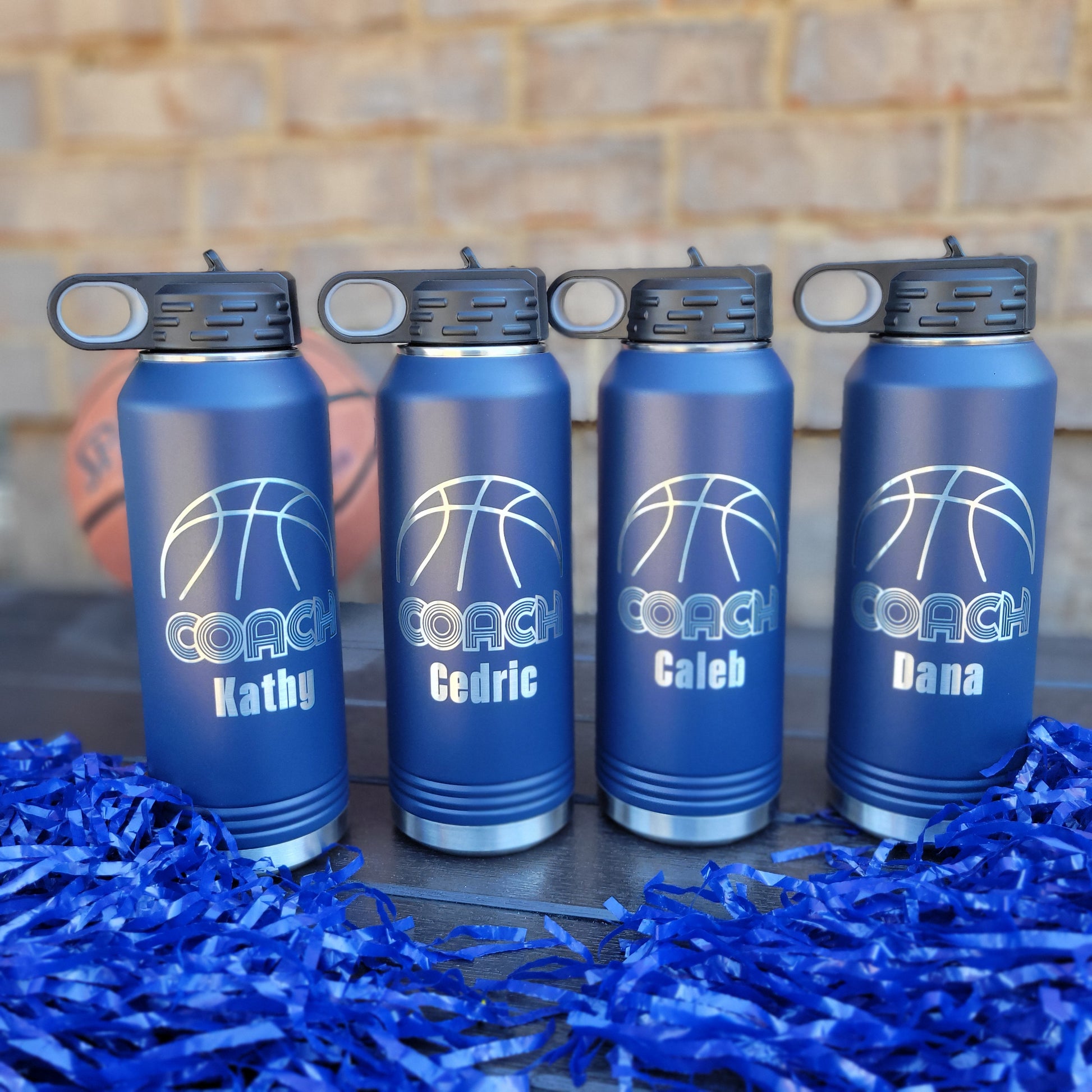 32oz basketball coach water bottle, coach water bottle gift for basketball coach, engraved, personalized water bottle for basketball coach, coach appreciation gift for basketball coach