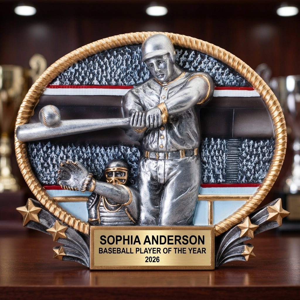 Baseball Trophy Award | Personalized | Custom Engraved | Baseball MVP Award | Team Awards | Baseball Gift | Engraved Baseball Trophy - View 4