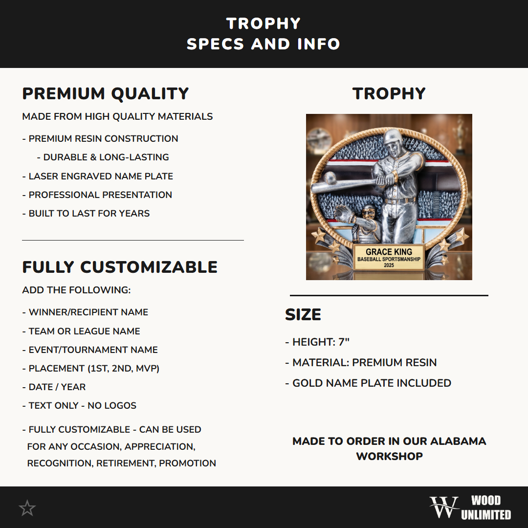 Baseball Trophy Award | Personalized | Custom Engraved | Baseball MVP Award | Team Awards | Baseball Gift | Engraved Baseball Trophy