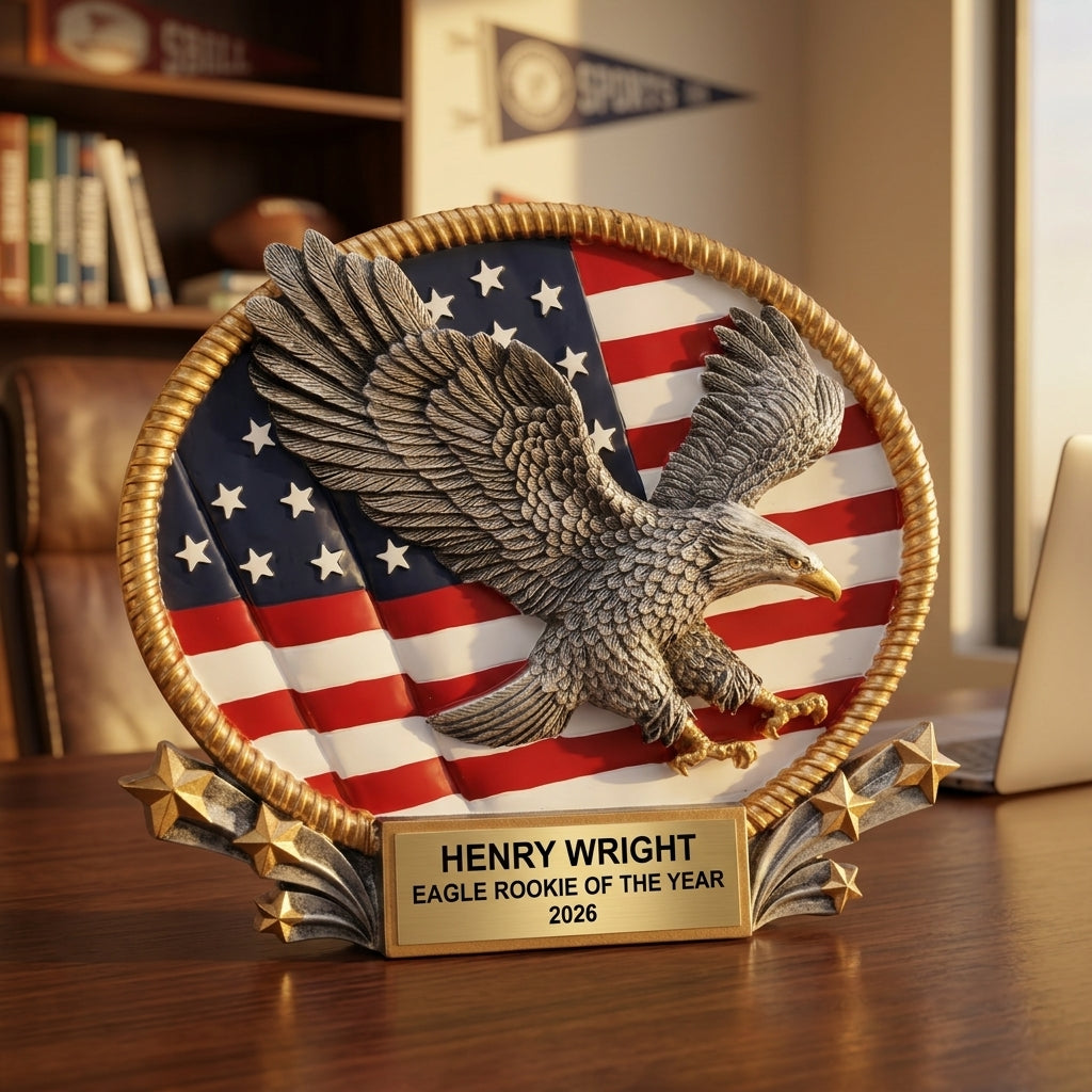 Eagle Award Trophy | Personalized | Custom Engraved | Achievement Gift | Team Banquet | Tournament Award | Recognition | Wood Unlimited - View 5