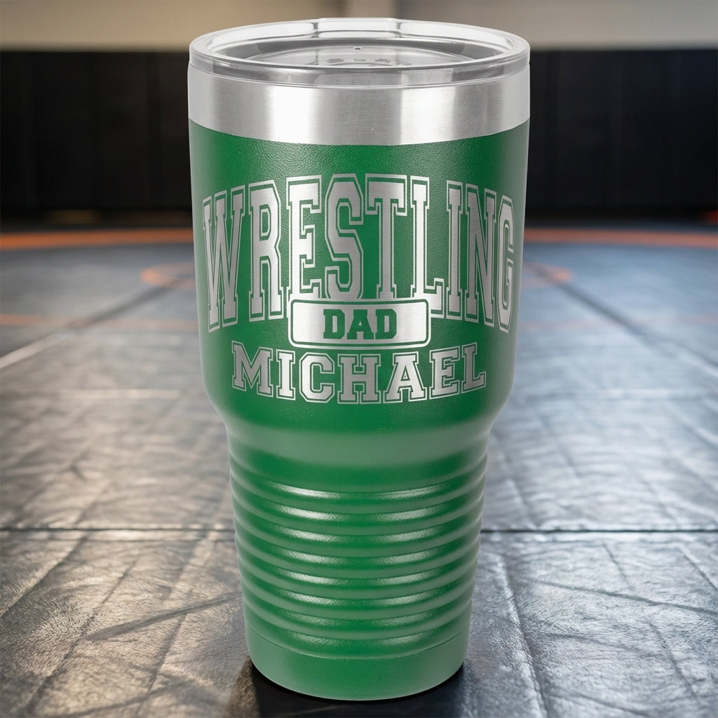 Personalized Wrestling Dad Tumbler Gift - Father's Day Birthday Christmas - Laser Engraved Durable Drinkware - Custom Name - View 4